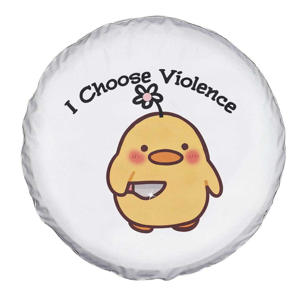 I Choose Violence Spare Tire Cover Funny Duck With Knife Gift - Wonder Print Shop