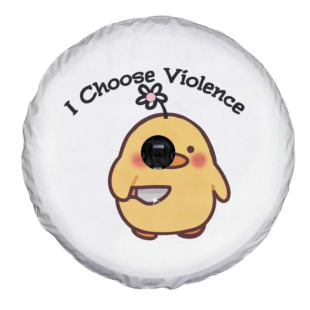 I Choose Violence Spare Tire Cover Funny Duck With Knife Gift - Wonder Print Shop