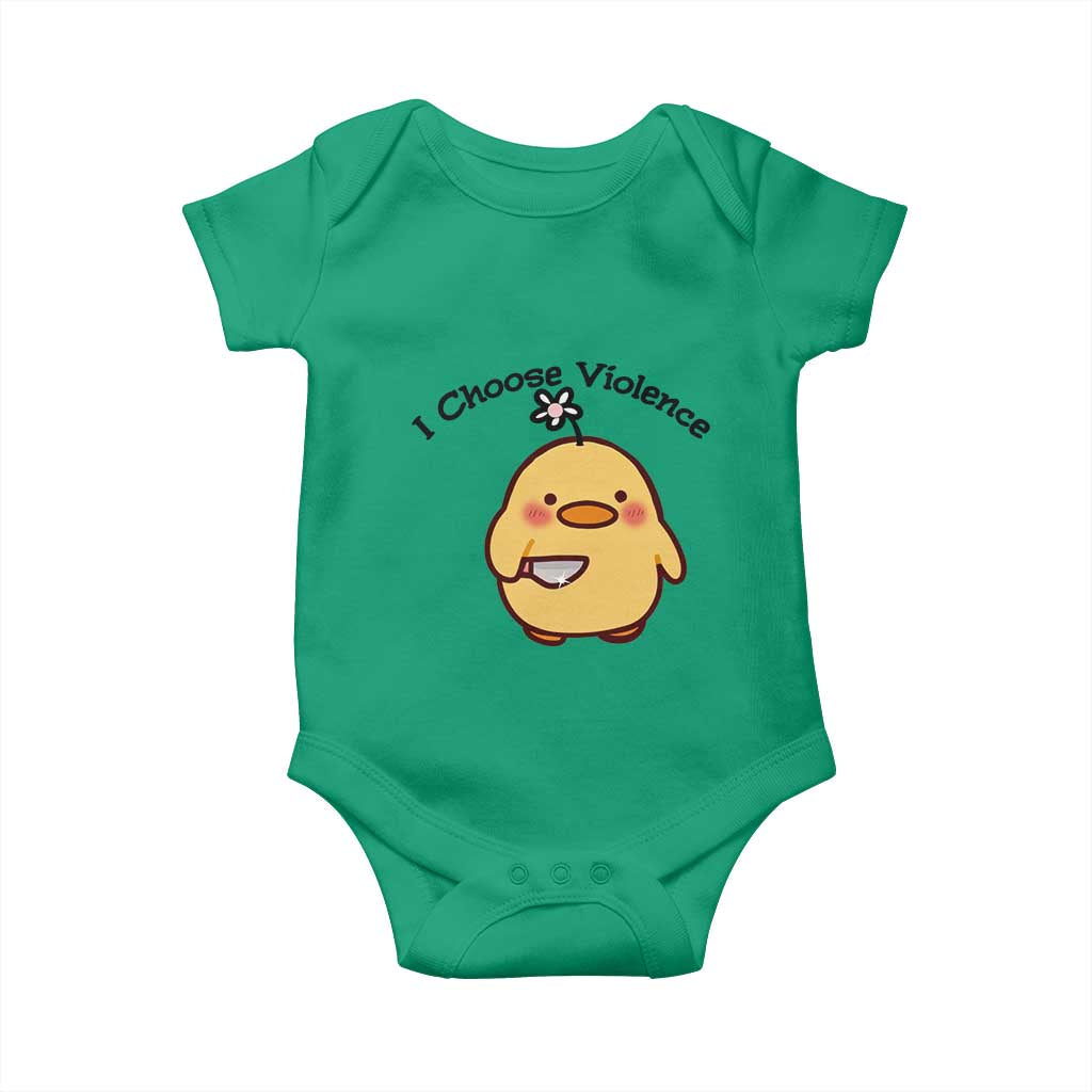 I Choose Violence Baby Onesie Funny Duck With Knife Gift - Wonder Print Shop