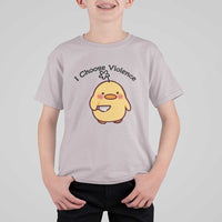 I Choose Violence T Shirt For Kid Funny Duck With Knife Gift - Wonder Print Shop