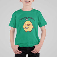 I Choose Violence T Shirt For Kid Funny Duck With Knife Gift - Wonder Print Shop