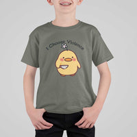I Choose Violence T Shirt For Kid Funny Duck With Knife Gift - Wonder Print Shop