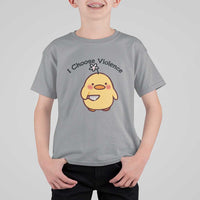I Choose Violence T Shirt For Kid Funny Duck With Knife Gift - Wonder Print Shop