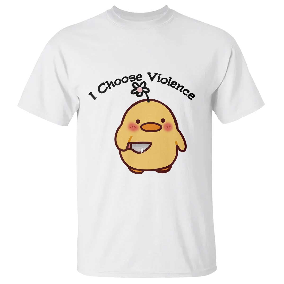 I Choose Violence T Shirt Funny Duck With Knife Gift - Wonder Print Shop