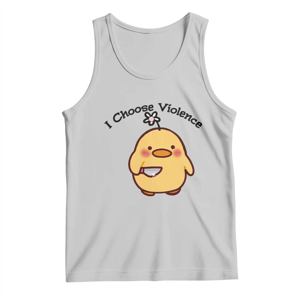 I Choose Violence Tank Top Funny Duck With Knife Gift - Wonder Print Shop