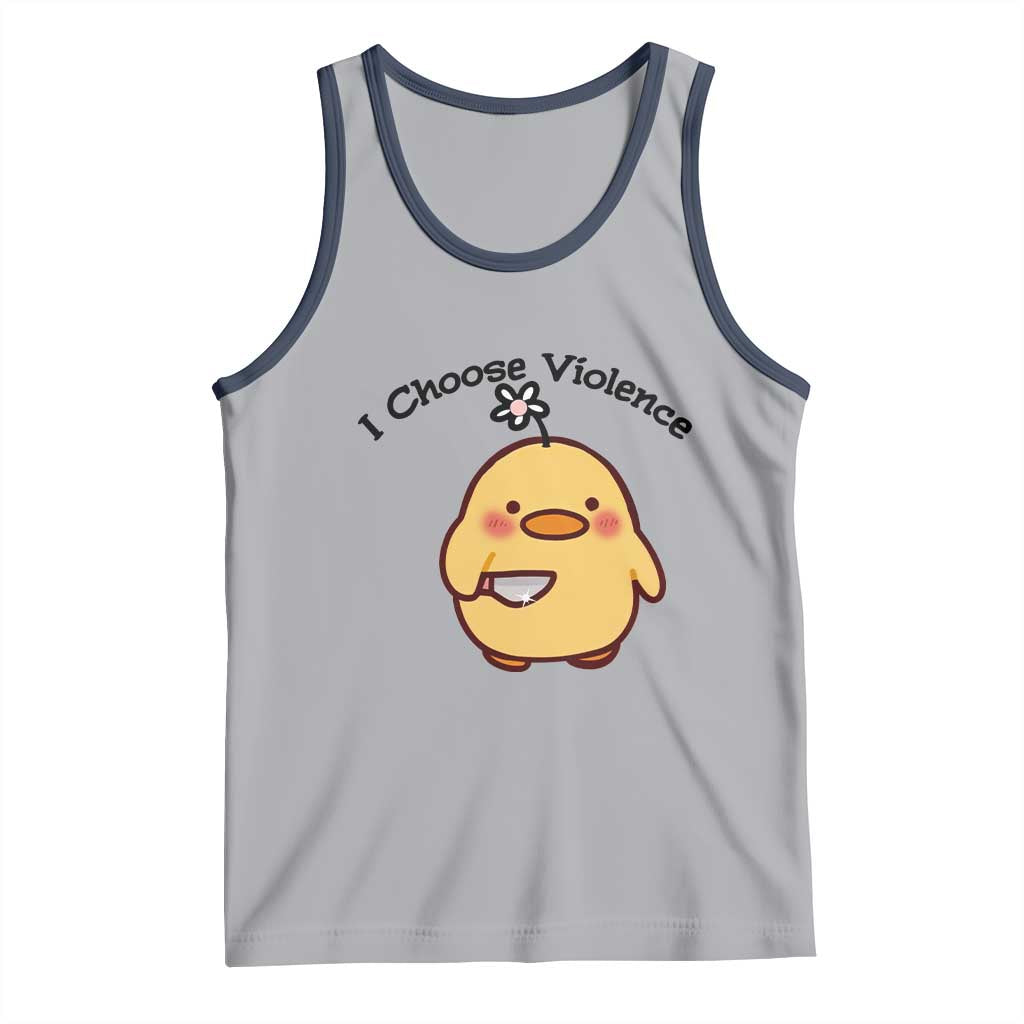 I Choose Violence Tank Top Funny Duck With Knife Gift - Wonder Print Shop