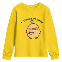 I Choose Violence Youth Sweatshirt Funny Duck With Knife Gift - Wonder Print Shop