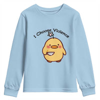 I Choose Violence Youth Sweatshirt Funny Duck With Knife Gift - Wonder Print Shop