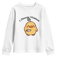 I Choose Violence Youth Sweatshirt Funny Duck With Knife Gift - Wonder Print Shop