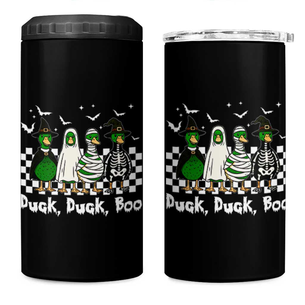 Halloween Duck Duck Boo 4 in 1 Can Cooler Tumbler Funny Spooky Gift