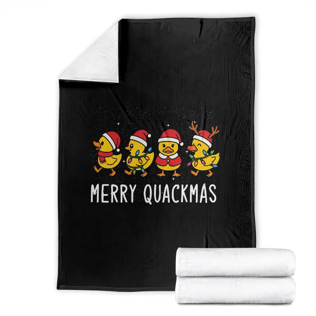 Funny Christmas Duck Throw Blanket Merry Quackmas Gift - Wonder Print Shop