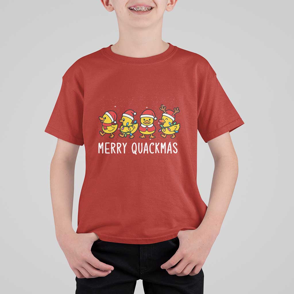 Funny Christmas Duck T Shirt For Kid Merry Quackmas Gift - Wonder Print Shop