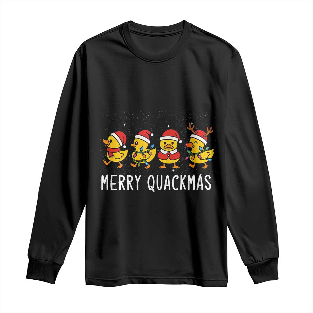 Funny Christmas Duck Long Sleeve Shirt Merry Quackmas Gift - Wonder Print Shop