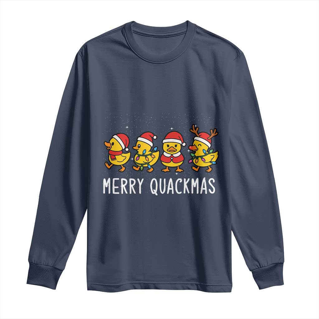 Funny Christmas Duck Long Sleeve Shirt Merry Quackmas Gift - Wonder Print Shop