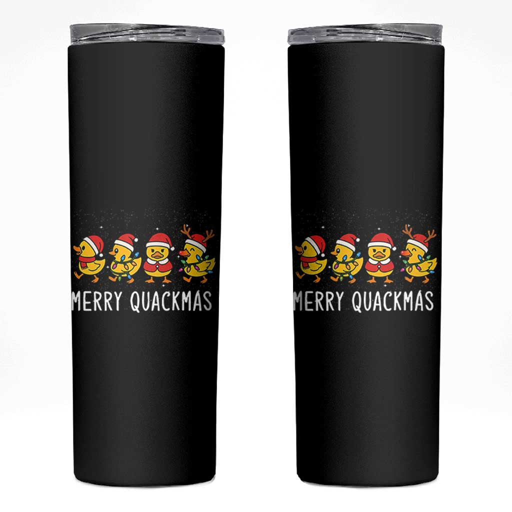Funny Christmas Duck Skinny Tumbler Merry Quackmas Gift