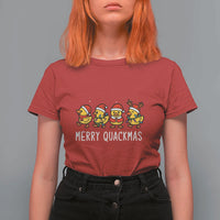 Funny Christmas Duck T Shirt For Women Merry Quackmas Gift - Wonder Print Shop