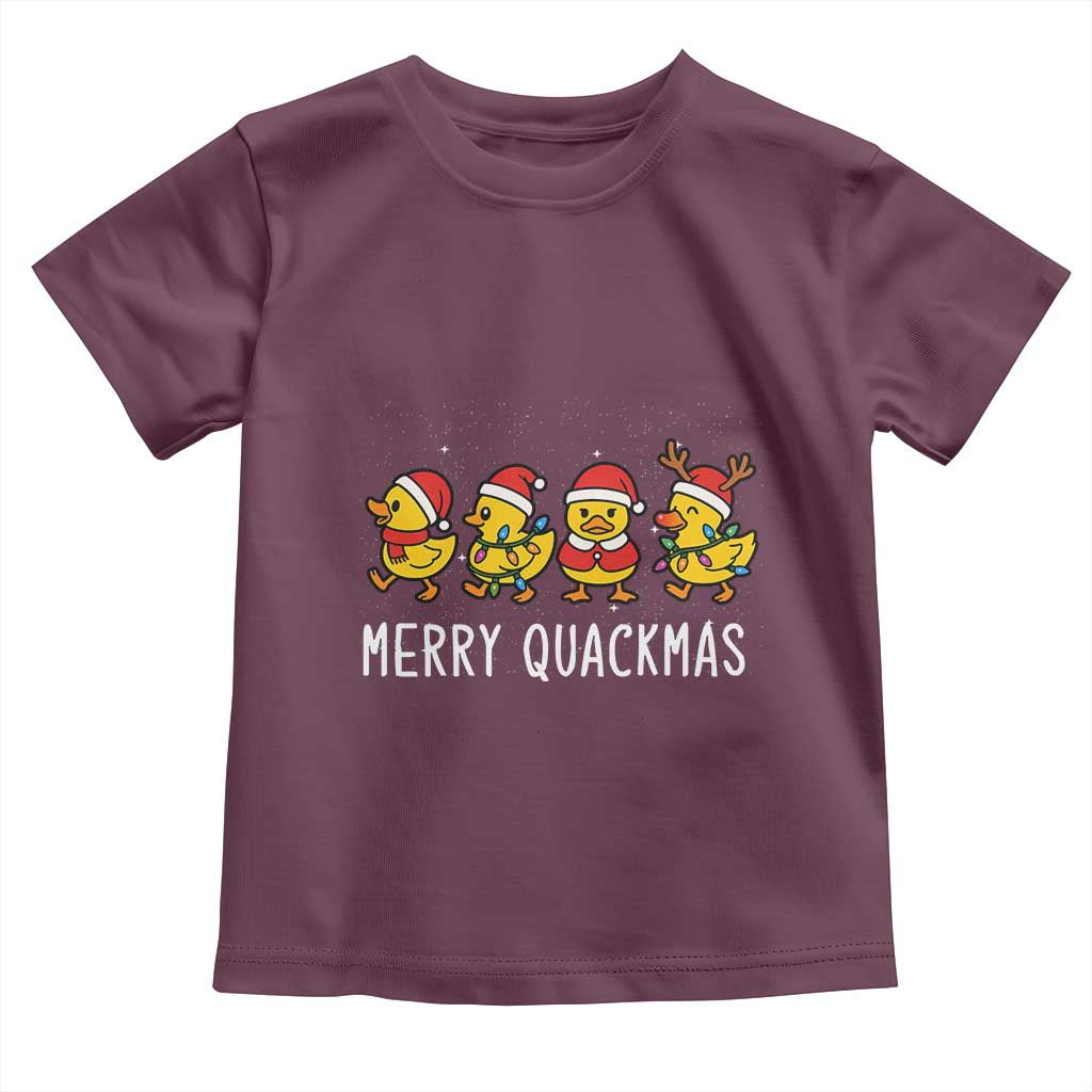 Funny Christmas Duck Toddler T Shirt Merry Quackmas Gift - Wonder Print Shop
