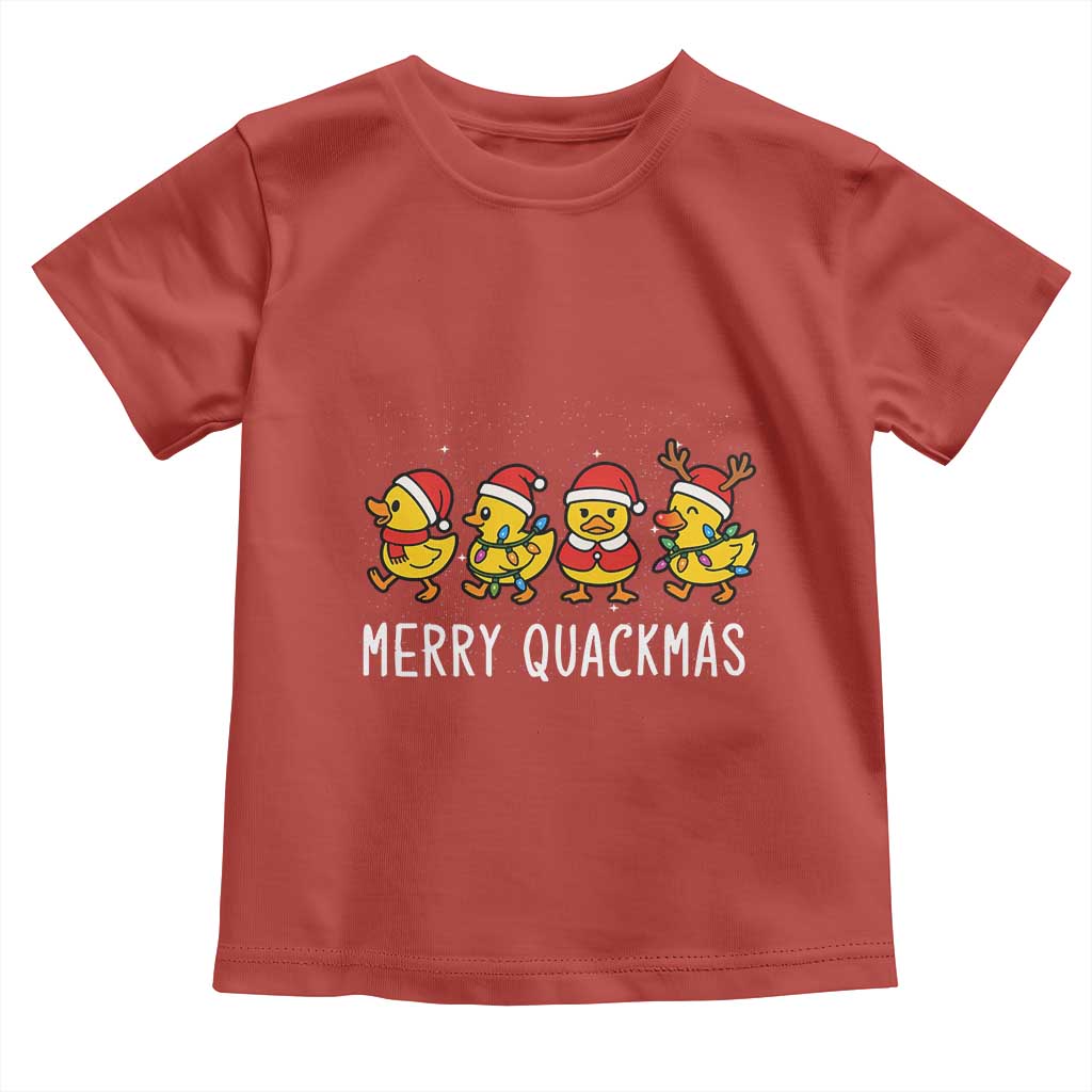 Funny Christmas Duck Toddler T Shirt Merry Quackmas Gift - Wonder Print Shop
