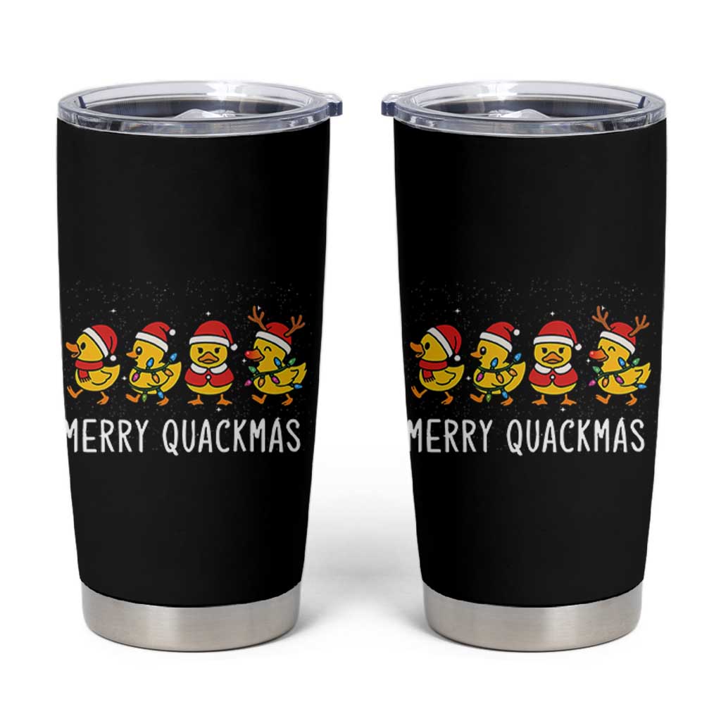 Funny Christmas Duck Tumbler Cup Merry Quackmas Gift