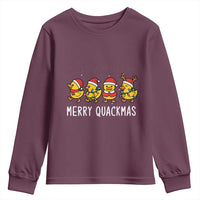 Funny Christmas Duck Youth Sweatshirt Merry Quackmas Gift - Wonder Print Shop