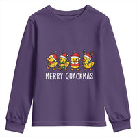Funny Christmas Duck Youth Sweatshirt Merry Quackmas Gift - Wonder Print Shop