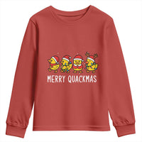 Funny Christmas Duck Youth Sweatshirt Merry Quackmas Gift - Wonder Print Shop