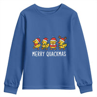 Funny Christmas Duck Youth Sweatshirt Merry Quackmas Gift - Wonder Print Shop