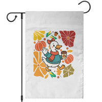 Thanksgiving Duck Lover Gift Garden Flag Cute Duck Drinking Coffee - Wonder Print Shop