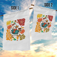 Thanksgiving Duck Lover Gift Garden Flag Cute Duck Drinking Coffee - Wonder Print Shop