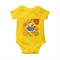 Thanksgiving Duck Lover Gift Baby Onesie Cute Duck Drinking Coffee - Wonder Print Shop