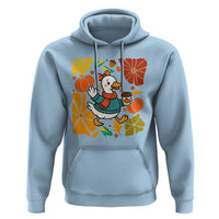 Thanksgiving Duck Lover Gift Hoodie Cute Duck Drinking Coffee - Wonder Print Shop