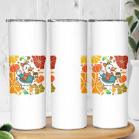 Thanksgiving Duck Lover Gift Skinny Tumbler Cute Duck Drinking Coffee
