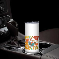 Thanksgiving Duck Lover Gift Skinny Tumbler Cute Duck Drinking Coffee