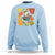 Thanksgiving Duck Lover Gift Sweatshirt Cute Duck Drinking Coffee - Wonder Print Shop