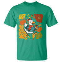 Thanksgiving Duck Lover Gift T Shirt Cute Duck Drinking Coffee - Wonder Print Shop