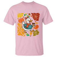 Thanksgiving Duck Lover Gift T Shirt Cute Duck Drinking Coffee - Wonder Print Shop
