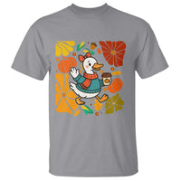 Thanksgiving Duck Lover Gift T Shirt Cute Duck Drinking Coffee - Wonder Print Shop