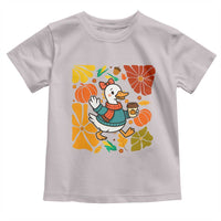 Thanksgiving Duck Lover Gift Toddler T Shirt Cute Duck Drinking Coffee - Wonder Print Shop
