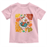 Thanksgiving Duck Lover Gift Toddler T Shirt Cute Duck Drinking Coffee - Wonder Print Shop