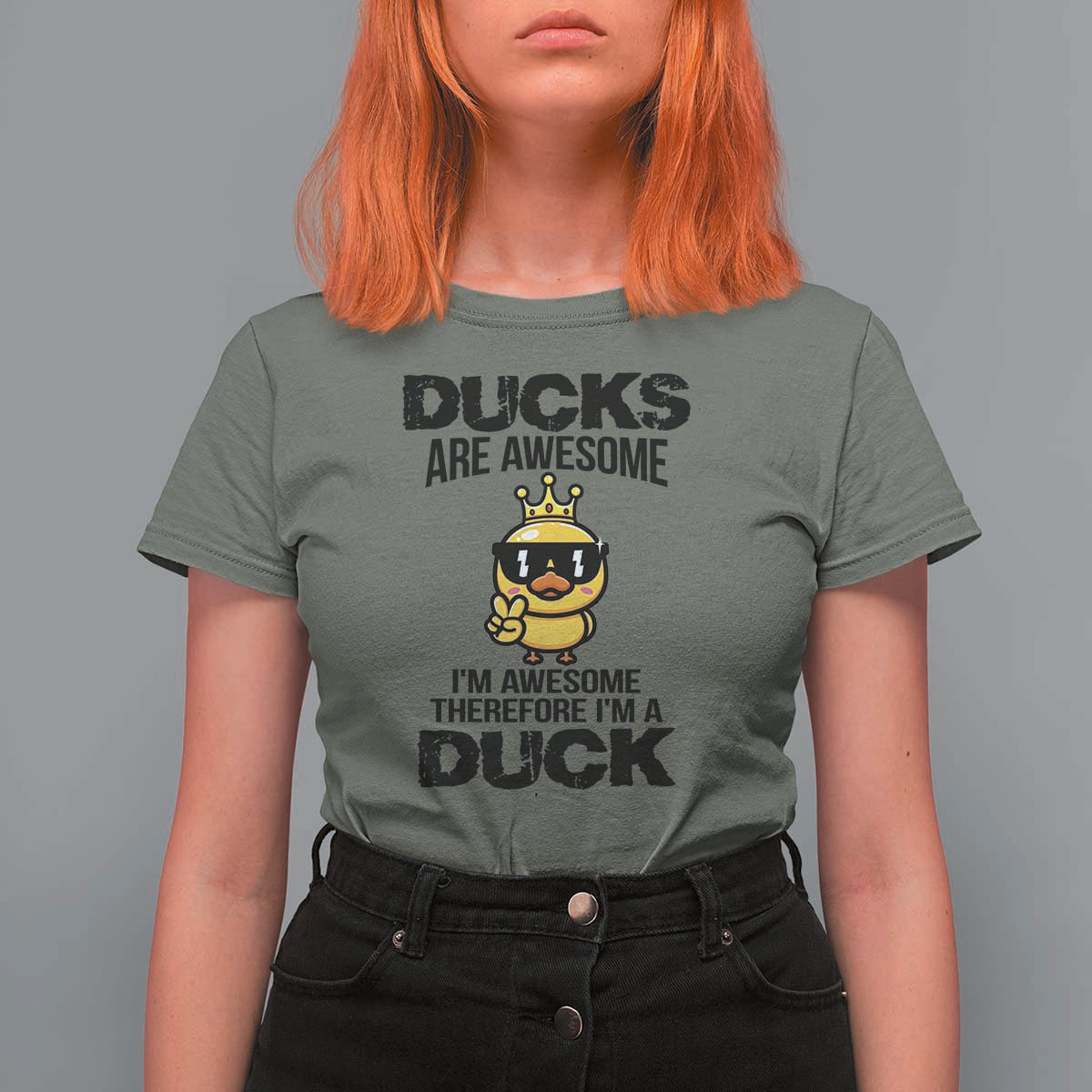 Funny Cute Duck Quote T Shirt For Women I Am A Duck Because I Am Awesome - Wonder Print Shop