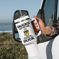 Funny Cute Duck Quote Tumbler With Handle I Am A Duck Because I Am Awesome