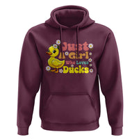 Duck Lover Gift Hoodie Just A Girl Who Loves Ducks - Wonder Print Shop