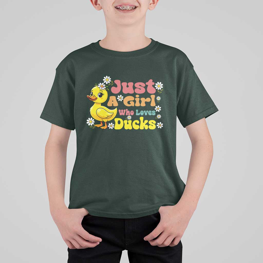 Duck Lover Gift T Shirt For Kid Just A Girl Who Loves Ducks - Wonder Print Shop
