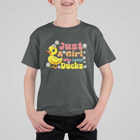 Duck Lover Gift T Shirt For Kid Just A Girl Who Loves Ducks - Wonder Print Shop