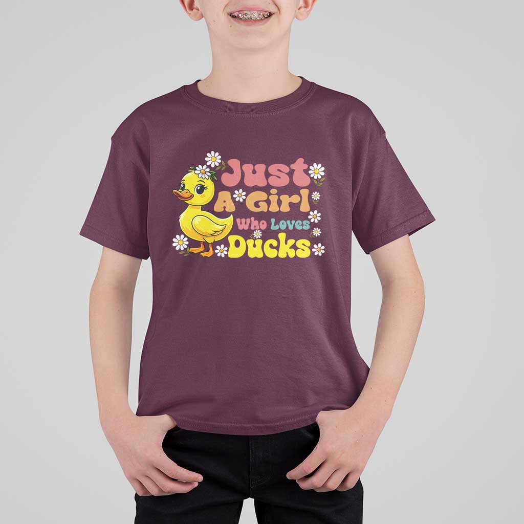 Duck Lover Gift T Shirt For Kid Just A Girl Who Loves Ducks - Wonder Print Shop