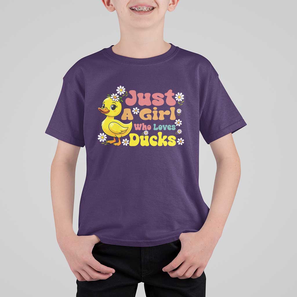 Duck Lover Gift T Shirt For Kid Just A Girl Who Loves Ducks - Wonder Print Shop