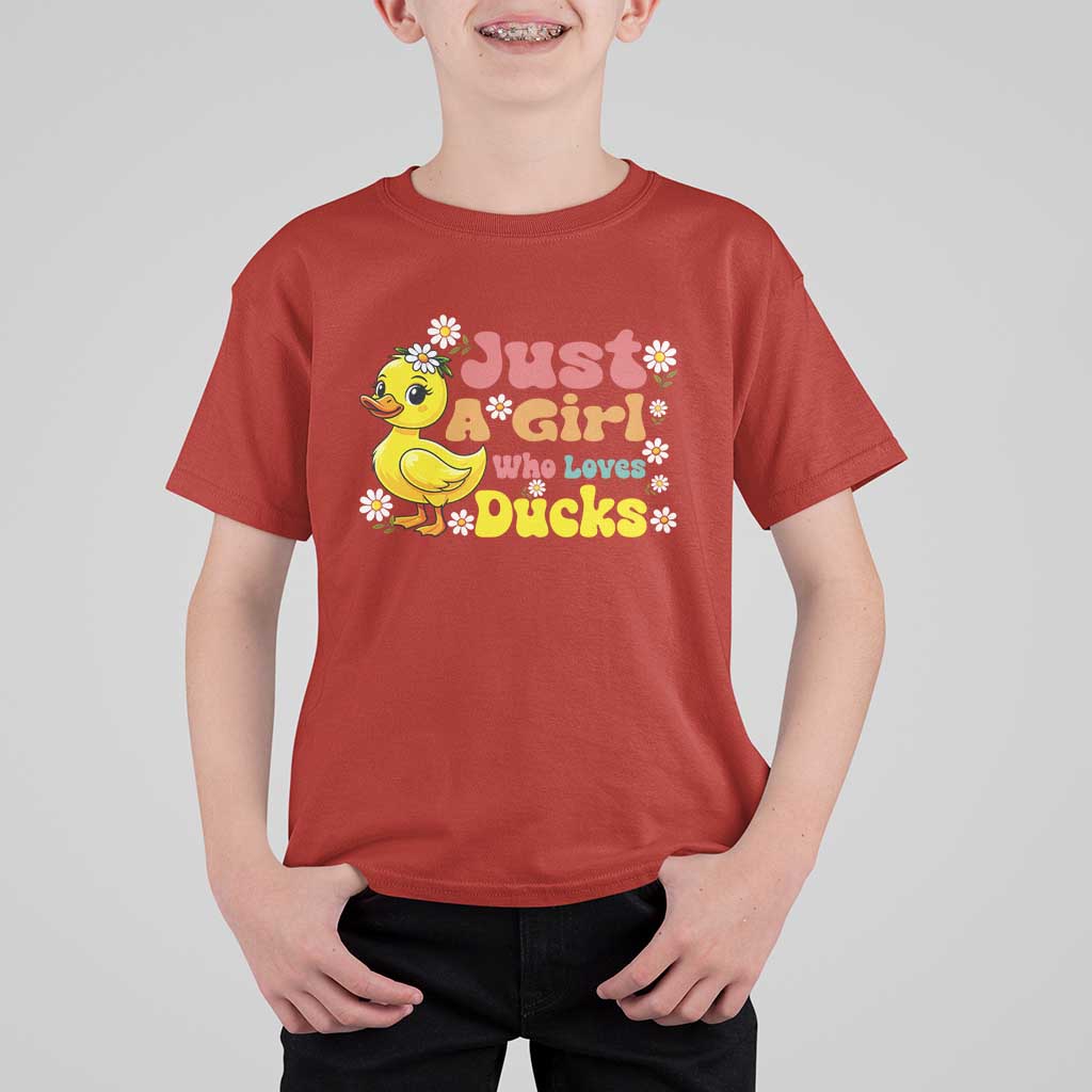 Duck Lover Gift T Shirt For Kid Just A Girl Who Loves Ducks - Wonder Print Shop