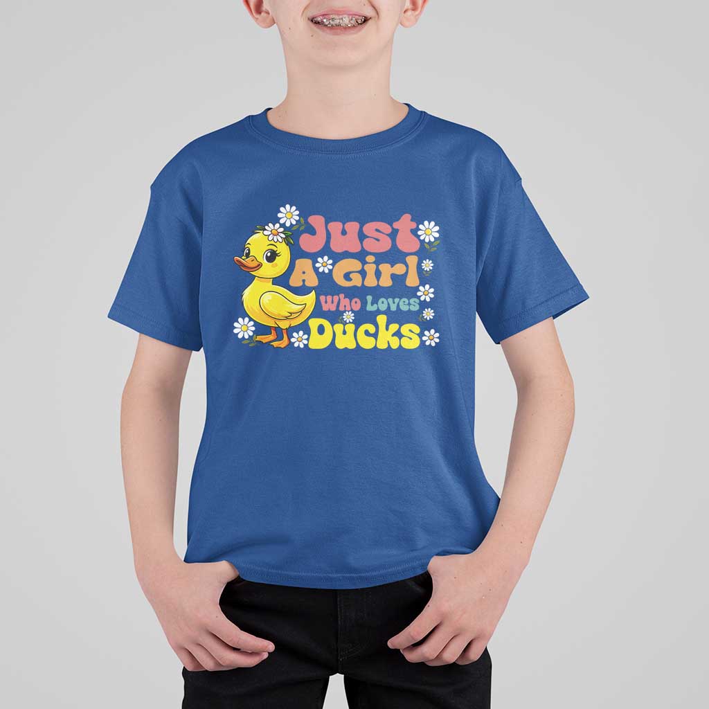 Duck Lover Gift T Shirt For Kid Just A Girl Who Loves Ducks - Wonder Print Shop