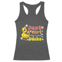 Duck Lover Gift Racerback Tank Top Just A Girl Who Loves Ducks - Wonder Print Shop