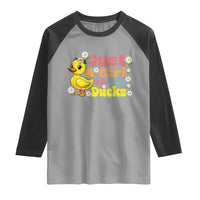 Duck Lover Gift Raglan Shirt Just A Girl Who Loves Ducks - Wonder Print Shop